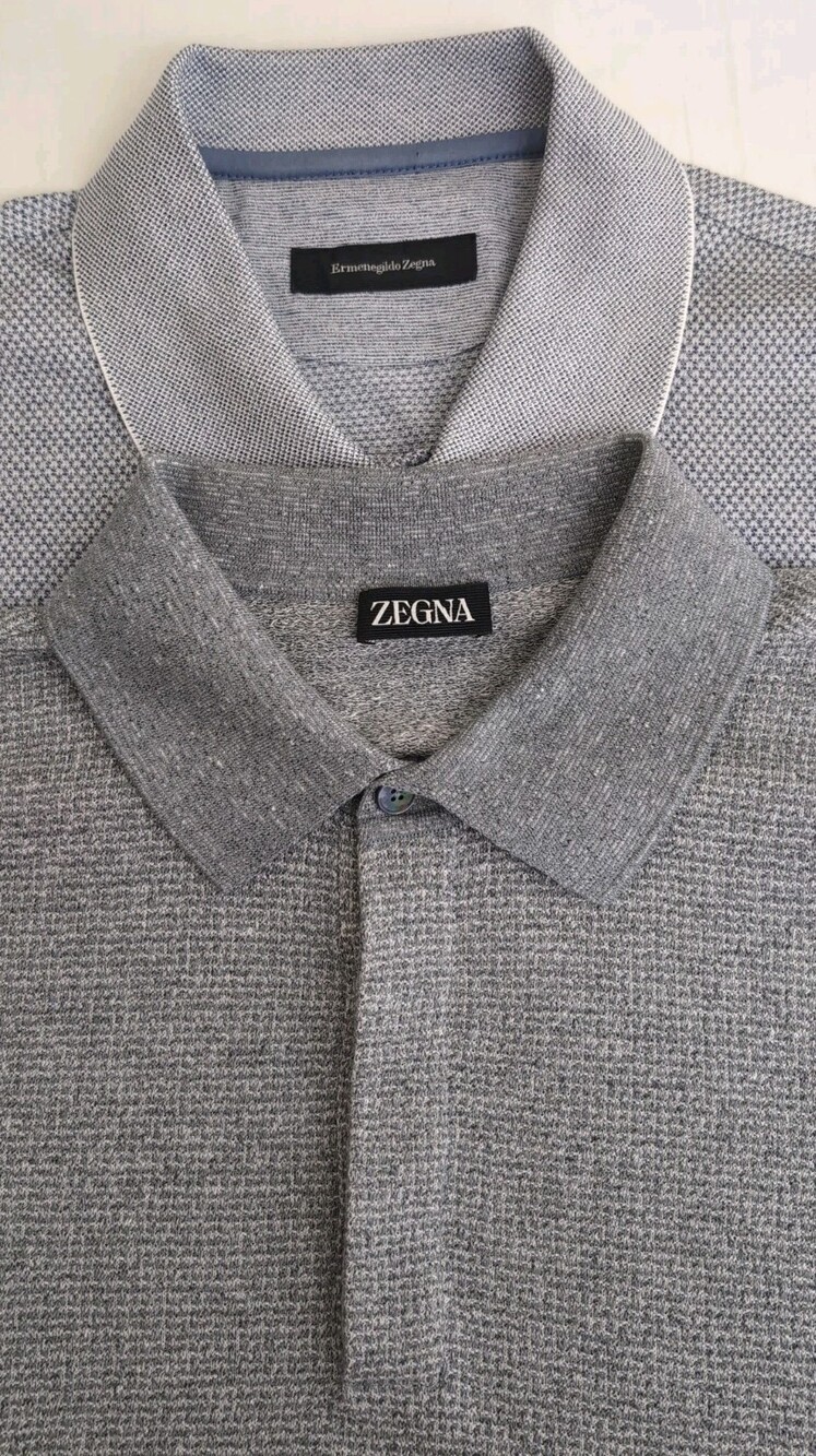 Ermenegildo Zegna Mens Lot Of 2 Cotton & Linen Polo Golf Shirt Size Medium (50)